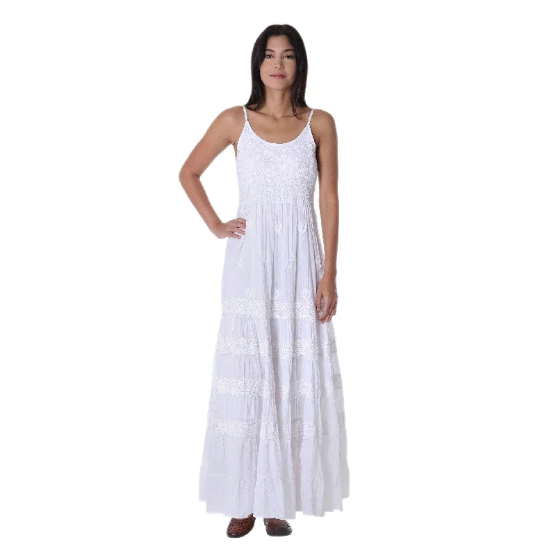 NOVICA Lucknow Summer Cotton maxi dress