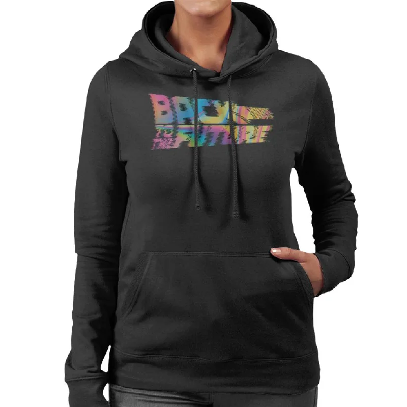 Back to the Future Logo Psychedelic Blur Women's Hooded Sweatshirt